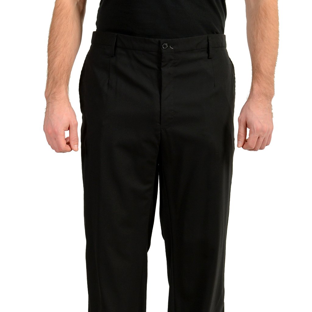 Dolce & Gabbana Men's Black Silk Wool Tuxedo Dress Pants Us 40 It 56